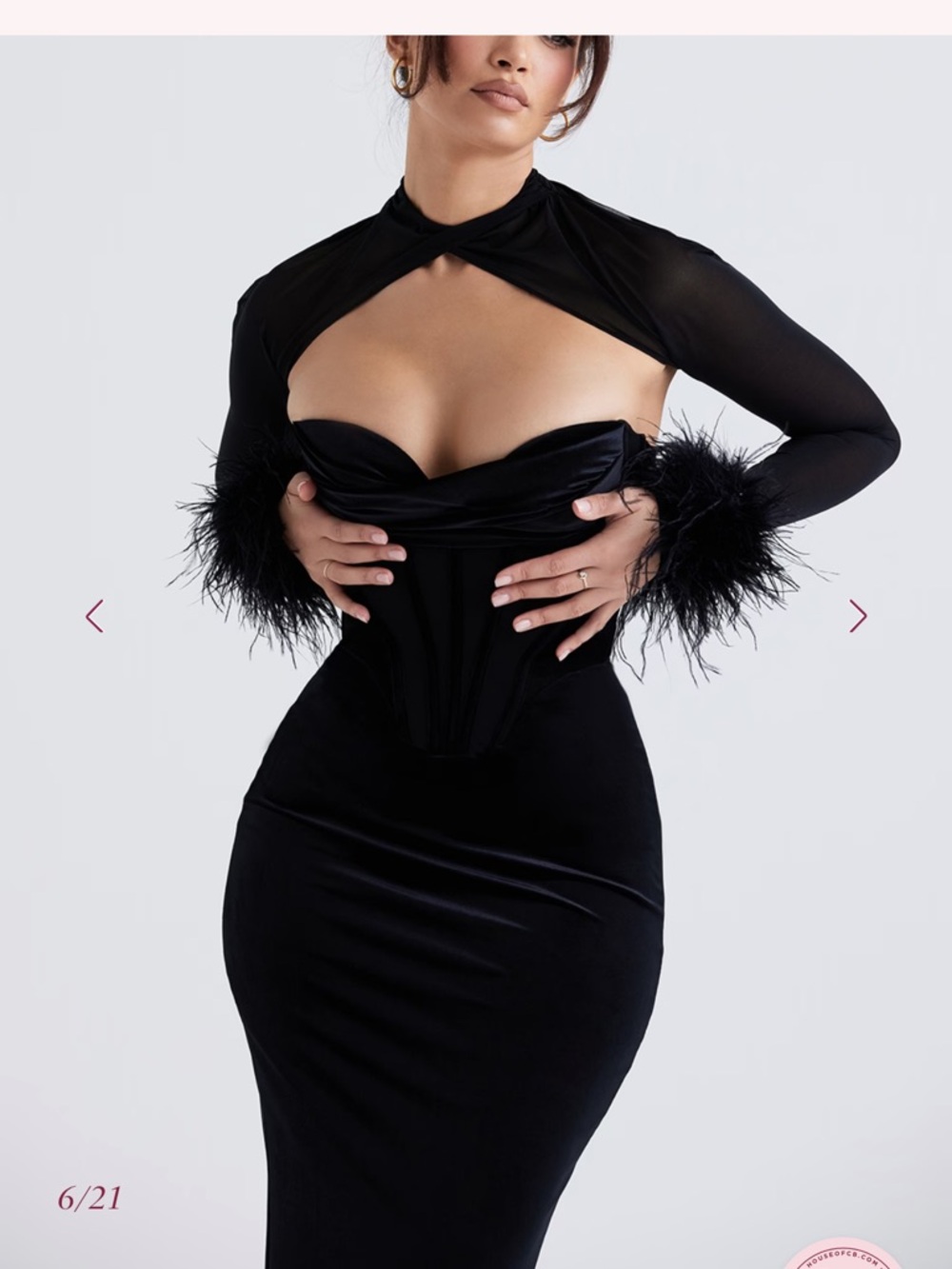 House of CB black velvet corset dress